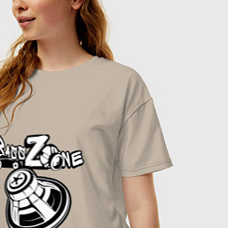 Футболка оверсайз женская Bass zone subwoofer, цвет: миндальный — фото 2