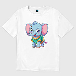 Женская футболка оверсайз Весёлый слонёнок