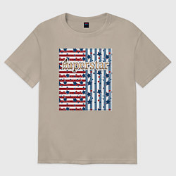 Футболка оверсайз женская Superstar-лоскутный пэчворк, цвет: миндальный