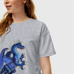 Футболка оверсайз женская Azure dragon, цвет: меланж — фото 2