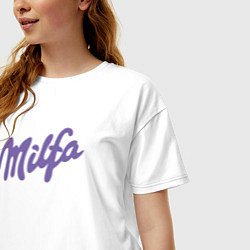 Футболка оверсайз женская Milfa в стиле milka, цвет: белый — фото 2