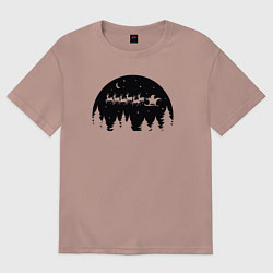 Футболка оверсайз женская Night Santa Claus, цвет: пыльно-розовый