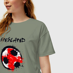 Футболка оверсайз женская Football England, цвет: авокадо — фото 2