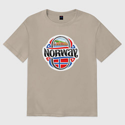 Футболка оверсайз женская Norway, цвет: миндальный