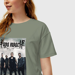 Футболка оверсайз женская Papa Roach all, цвет: авокадо — фото 2