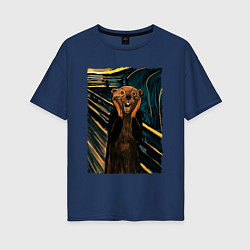 Футболка оверсайз женская Бобер курва крик, цвет: тёмно-синий