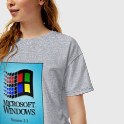 Футболка оверсайз женская Windows 3, цвет: меланж — фото 2