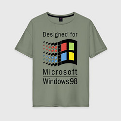 Футболка оверсайз женская Разработанный для windows 98, цвет: авокадо