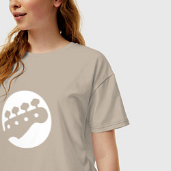 Футболка оверсайз женская Голова бас-гитары, цвет: миндальный — фото 2