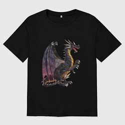 Футболка оверсайз женская HOMM3 Black Dragon, цвет: черный
