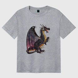 Футболка оверсайз женская HOMM3 Black Dragon, цвет: меланж