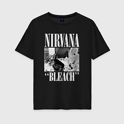 Футболка оверсайз женская Nirvana bleach black album, цвет: черный