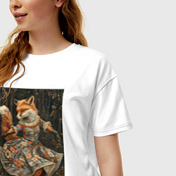Футболка оверсайз женская Лиса Патрикеевна, цвет: белый — фото 2