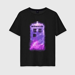 Женская футболка оверсайз Violet tardis