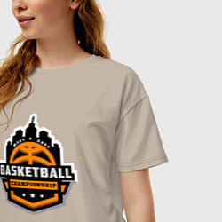 Футболка оверсайз женская Championship basketball, цвет: миндальный — фото 2