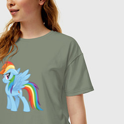 Футболка оверсайз женская Рейнбоу Дэш из My Little Pony в кино, цвет: авокадо — фото 2