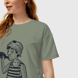 Футболка оверсайз женская Алкаш, цвет: авокадо — фото 2