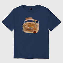 Футболка оверсайз женская Ведьмина служба доставки: Studio Ghibli, цвет: тёмно-синий