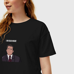 Футболка оверсайз женская I am dead inside Michael Scott - the office, цвет: черный — фото 2