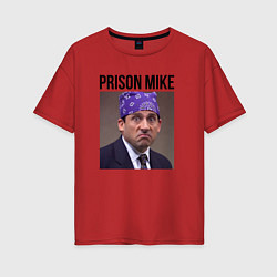 Женская футболка оверсайз Prison mike Michael Scott - офис