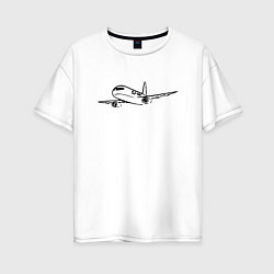 Футболка оверсайз женская Суперджет-100 черный, цвет: белый