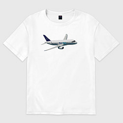 Футболка оверсайз женская Опытный самолет SJ-100 ВС 95005, цвет: белый