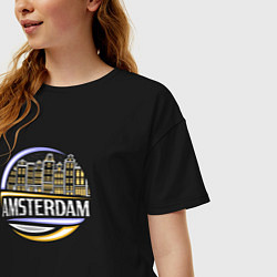 Футболка оверсайз женская City Amsterdam, цвет: черный — фото 2