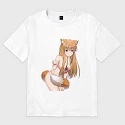 Футболка оверсайз женская Волчица и пряности Холо секси, цвет: белый