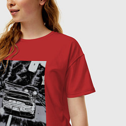 Футболка оверсайз женская Авто jdm, цвет: красный — фото 2