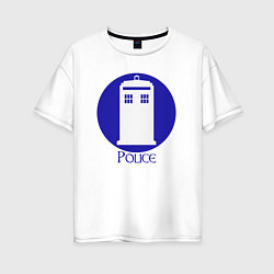 Женская футболка оверсайз Tardis police