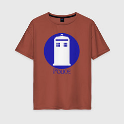 Женская футболка оверсайз Tardis police