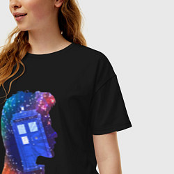 Футболка оверсайз женская Tardis and doctor, цвет: черный — фото 2