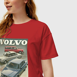 Футболка оверсайз женская Автомобиль Volvo, цвет: красный — фото 2