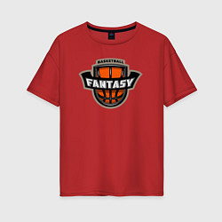 Футболка оверсайз женская Basketball fantasy, цвет: красный