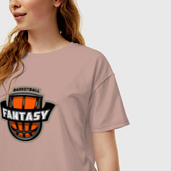 Футболка оверсайз женская Basketball fantasy, цвет: пыльно-розовый — фото 2