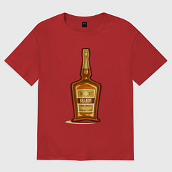 Футболка оверсайз женская Brandy bottle, цвет: красный
