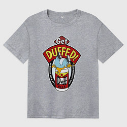 Футболка оверсайз женская Duff beer with Homer, цвет: меланж