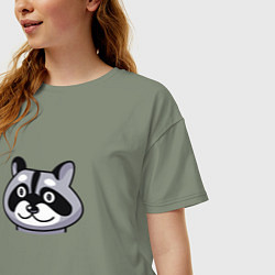 Футболка оверсайз женская Енот обормот, цвет: авокадо — фото 2