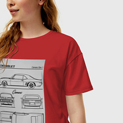 Футболка оверсайз женская Chevrolet Camaro, цвет: красный — фото 2
