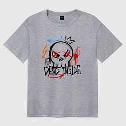 Футболка оверсайз женская Мёртвый внутри, цвет: меланж