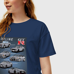 Футболка оверсайз женская Skyline GTR, цвет: тёмно-синий — фото 2