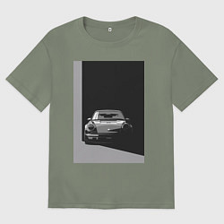 Футболка оверсайз женская Porsche 911 легендарный автомобиль, цвет: авокадо