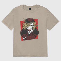 Футболка оверсайз женская Клинок рассекающий демонов 2 Высшая Луна Доума, цвет: миндальный