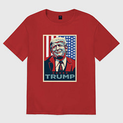 Футболка оверсайз женская Трамп Дональд, цвет: красный