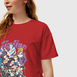 Футболка оверсайз женская Джоджо JoJo Bizarre Adventure, цвет: красный — фото 2