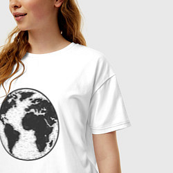 Футболка оверсайз женская Planet earth, цвет: белый — фото 2