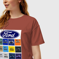 Футболка оверсайз женская Ford модели, цвет: кирпичный — фото 2