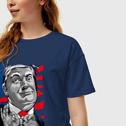 Футболка оверсайз женская Месть Трампа, цвет: тёмно-синий — фото 2