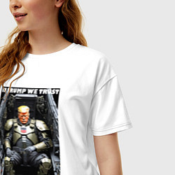 Футболка оверсайз женская In Trump we trust - motto, цвет: белый — фото 2