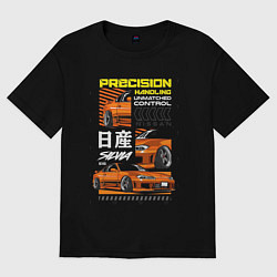 Футболка оверсайз женская Nissan Silvia авто, цвет: черный